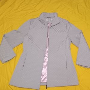 Calvin Klein Diamond Quilted Grey Zipper Puffer Coat XL